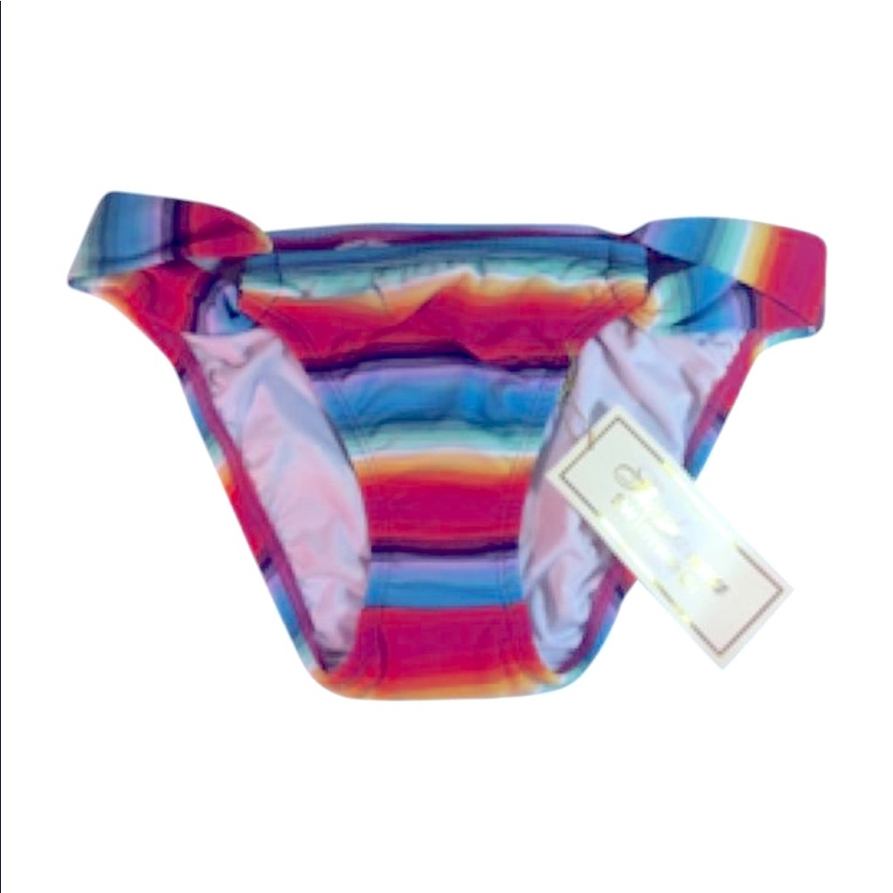 Shoshanna Rainbow Stripe Bikini Bottom size S NEW